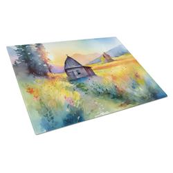 DAC1679LCB 15 x 12 in. Unisex Montana Bitterroot in Watercolor Glass Cutting Board - Large