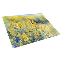 DAC1681LCB 15 x 12 in. Unisex Nebraska Goldenrod in Watercolor Glass Cutting Board - Large