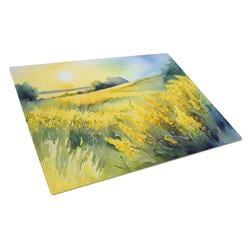 DAC1682LCB 15 x 12 in. Unisex Nebraska Goldenrod in Watercolor Glass Cutting Board - Large