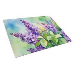 DAC1686LCB 15 x 12 in. Unisex Hampshire Purple Lilac in Watercolor Glass Cutting Board - Large