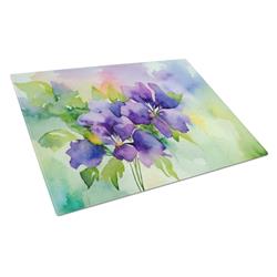 DAC1687LCB 15 x 12 in. Unisex Jersey Violet in Watercolor Glass Cutting Board - Large