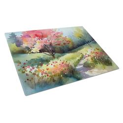 DAC1693LCB 15 x 12 in. Unisex North Carolina Dogwoods in Watercolor Glass Cutting Board - Large