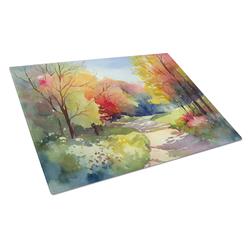 DAC1694LCB 15 x 12 in. Unisex North Carolina Dogwoods in Watercolor Glass Cutting Board - Large