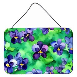 DAC1717DS812 12 x 8 in. Unisex Wisconsin Wood Violets in Watercolor Wall or Door Hanging Prints