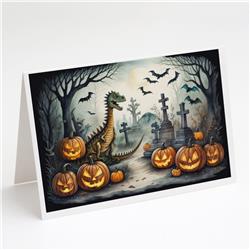 DAC2239GCA7P 5 x 7 in. Dinosaurs Spooky Halloween Greeting Cards & Envelopes - Pack of 8