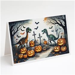 DAC2240GCA7P 5 x 7 in. Dinosaurs Spooky Halloween Greeting Cards & Envelopes - Pack of 8