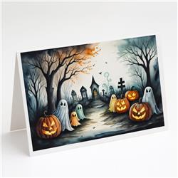 DAC2245GCA7P 5 x 7 in. Ghosts Spooky Halloween Greeting Cards & Envelopes - Pack of 8
