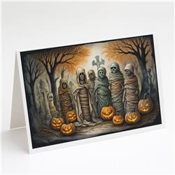 DAC2257GCA7P 5 x 7 in. Mummies Spooky Halloween Greeting Cards & Envelopes - Pack of 8
