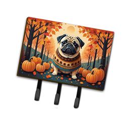 9 x 6 in. Unisex Fawn Pug Fall Leash or Key Holder