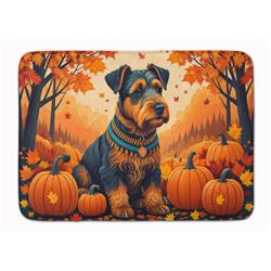 19 x 27 in. Unisex Airedale Terrier Fall Memory Foam Kitchen Mat