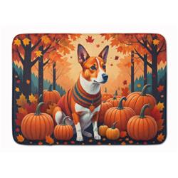 19 x 27 in. Unisex Red Basenji Fall Memory Foam Kitchen Mat
