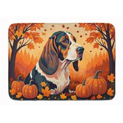 19 x 27 in. Unisex Basset Hound Fall Memory Foam Kitchen Mat