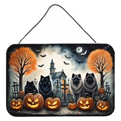 DAC2045DS812 12 x 8 in. Keeshond Spooky Halloween Wall or Door Hanging Prints