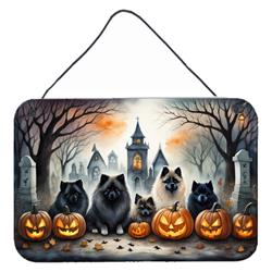 DAC2046DS812 12 x 8 in. Keeshond Spooky Halloween Wall or Door Hanging Prints
