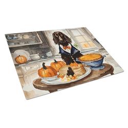 DAC1752LCB 15 x 12 in. Unisex Boykin Spaniel Fall Kitchen Pumpkins Glass Cutting Board - Large