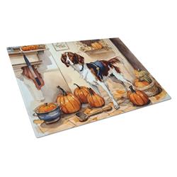 DAC1754LCB 15 x 12 in. Unisex Brittany Fall Kitchen Pumpkins Glass Cutting Board - Large