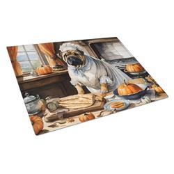 DAC1812LCB 15 x 12 in. Unisex Shar Pei Fall Kitchen Pumpkins Glass Cutting Board - Large