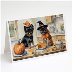 5 x 7 in. Unisex Affenpinscher Fall Kitchen Pumpkins Greeting Cards & Envelopes - Pack of 8