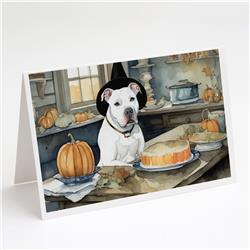 5 x 7 in. Unisex Pit Bull Terrier Fall Kitchen Pumpkins Greeting Cards & Envelopes - Pack of 8