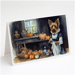 5 x 7 in. Unisex Australian Terrier Fall Kitchen Pumpkins Greeting Cards & Envelopes - Pack of 8