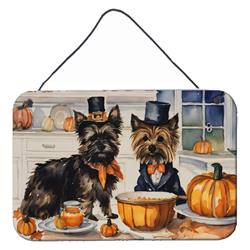 DAC1759DS812 12 x 8 in. Unisex Cairn Terrier Fall Kitchen Pumpkins Wall or Door Hanging Prints