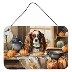 DAC1760DS812 12 x 8 in. Unisex Cavalier Spaniel Fall Kitchen Pumpkins Wall or Door Hanging Prints