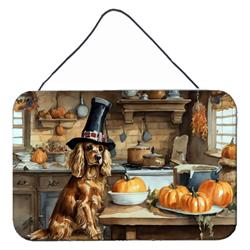12 x 8 in. Unisex Cocker Spaniel Fall Kitchen Pumpkins Wall or Door Hanging Prints