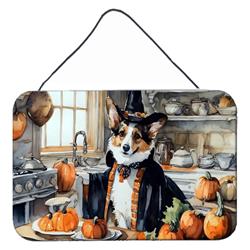 DAC1766DS812 12 x 8 in. Unisex Corgi Fall Kitchen Pumpkins Wall or Door Hanging Prints