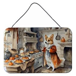 DAC1767DS812 12 x 8 in. Unisex Corgi Fall Kitchen Pumpkins Wall or Door Hanging Prints