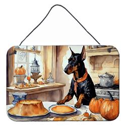 DAC1771DS812 12 x 8 in. Unisex Doberman Pinscher Fall Kitchen Pumpkins Wall or Door Hanging Prints