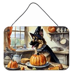DAC1773DS812 12 x 8 in. Unisex German Shepherd Fall Kitchen Pumpkins Wall or Door Hanging Prints