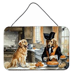 DAC1776DS812 12 x 8 in. Unisex Golden Retriever Fall Kitchen Pumpkins Wall or Door Hanging Prints