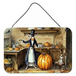DAC1781DS812 12 x 8 in. Unisex Italian Greyhound Fall Kitchen Pumpkins Wall or Door Hanging Prints