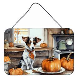 DAC1782DS812 12 x 8 in. Unisex Jack Russell Terrier Fall Kitchen Pumpkins Wall or Door Hanging Prints