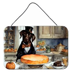 12 x 8 in. Unisex Chocolate Lab Fall Kitchen Pumpkins Wall or Door Hanging Prints