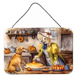 DAC1791DS812 12 x 8 in. Unisex Yellow Lab Fall Kitchen Pumpkins Wall or Door Hanging Prints