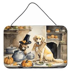 DAC1792DS812 12 x 8 in. Unisex Yellow Lab Fall Kitchen Pumpkins Wall or Door Hanging Prints