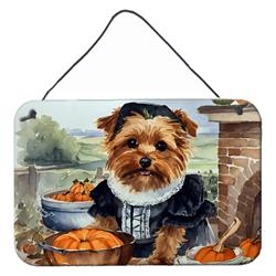 DAC1795DS812 12 x 8 in. Unisex Norfolk Terrier Fall Kitchen Pumpkins Wall or Door Hanging Prints