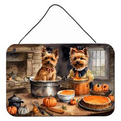 DAC1796DS812 12 x 8 in. Unisex Norwich Terrier Fall Kitchen Pumpkins Wall or Door Hanging Prints