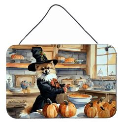 DAC1800DS812 12 x 8 in. Unisex Pomeranian Fall Kitchen Pumpkins Wall or Door Hanging Prints