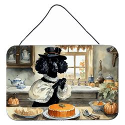 DAC1801DS812 12 x 8 in. Unisex Poodle Fall Kitchen Pumpkins Wall or Door Hanging Prints