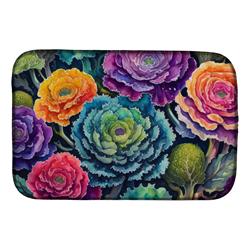 21 x 14 in. Unisex Ornamental Kale in Color Dish Drying Mat