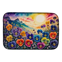 DAC1450DDM 21 x 14 in. Pansies in Color Dish Drying Mat