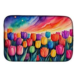 DAC1462DDM 21 x 14 in. Tulips in Color Dish Drying Mat