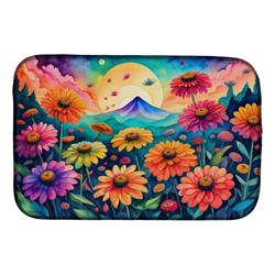DAC1465DDM 21 x 14 in. Zinnias in Color Dish Drying Mat