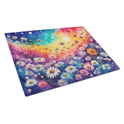 DAC1407LCB 15 x 12 in. Asters in Color Glass Cutting Board - Large