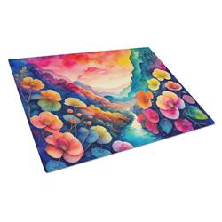 DAC1410LCB 15 x 12 in. Begonias in Color Glass Cutting Board - Large