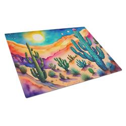 DAC1416LCB 15 x 12 in. Cactus in Color Glass Cutting Board - Large