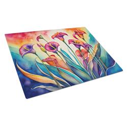 DAC1419LCB 15 x 12 in. Unisex Calla Lilies in Color Glass Cutting Board - Large