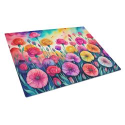 DAC1420LCB 15 x 12 in. Carnations in Color Glass Cutting Board - Large